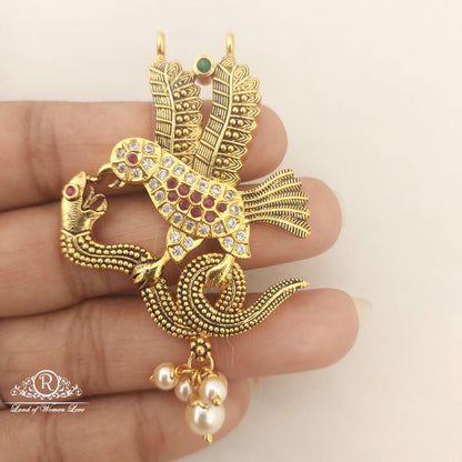 Silver Snake With Egale Design Locket-M187