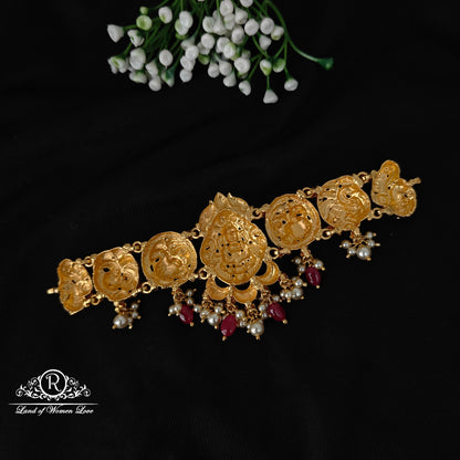 92.5 Silver peacocks and Lakshmi Devi Design CZ's Chocker-RCM307