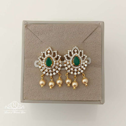 earrings silver diamond replica design cz-stones earrings-rccp101 cz 92.5 silver ramala jewelry / ramala collections