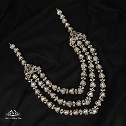 earrings silver 3 steps haram moissanite set-rckk5 moissanite 92.5 silver ramala jewelry / ramala collections