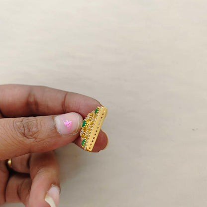 Silver CZ-stone side locket - RCD306