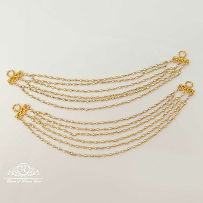 Silver Pearls Design Earchains-RCH582
