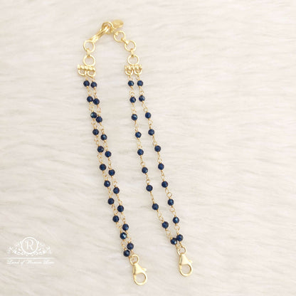Silver Blue Diamonds Back Chain-H058