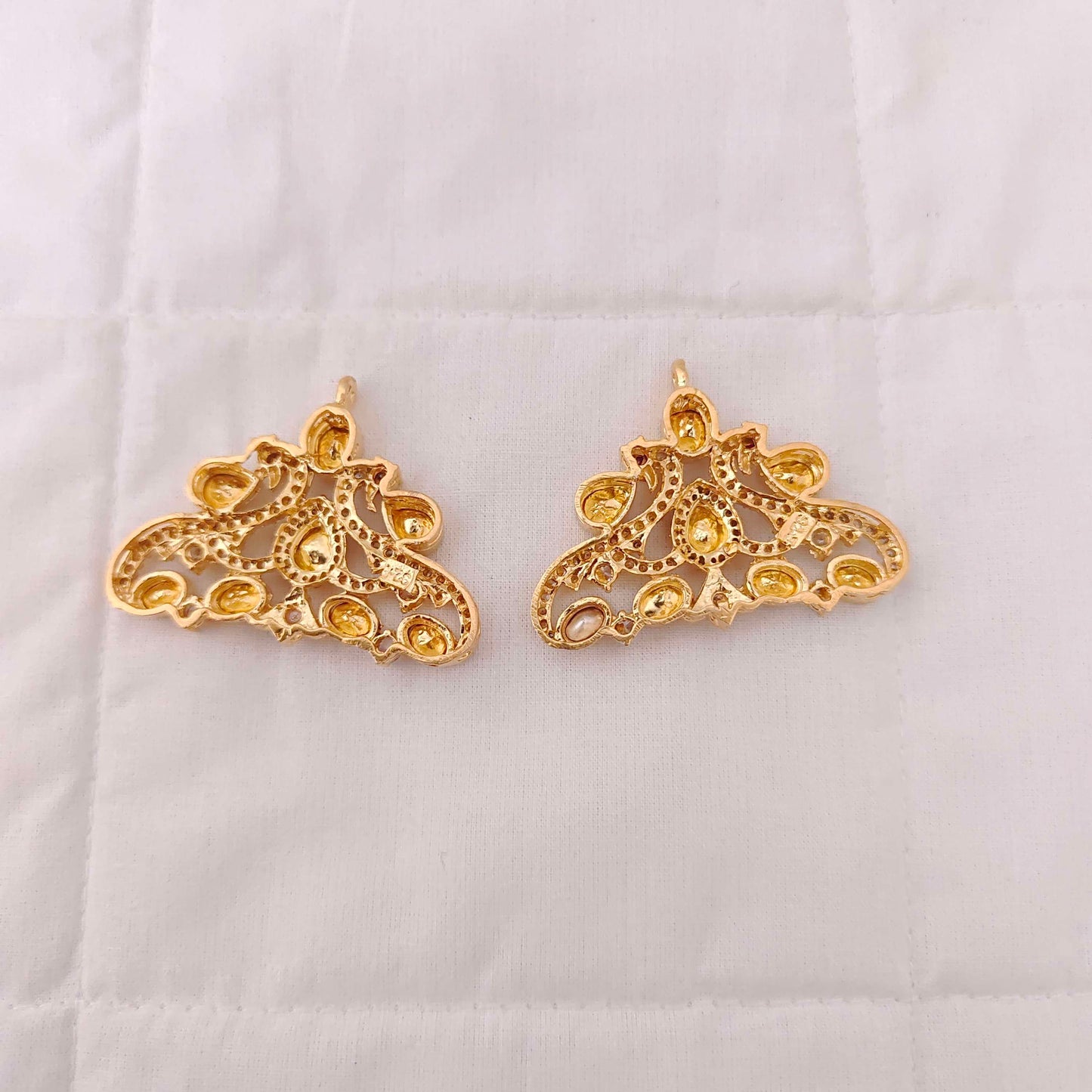 Silver CZ- gold polish side Lockets -RCD193