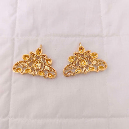 Silver CZ- gold polish side Lockets -RCD193