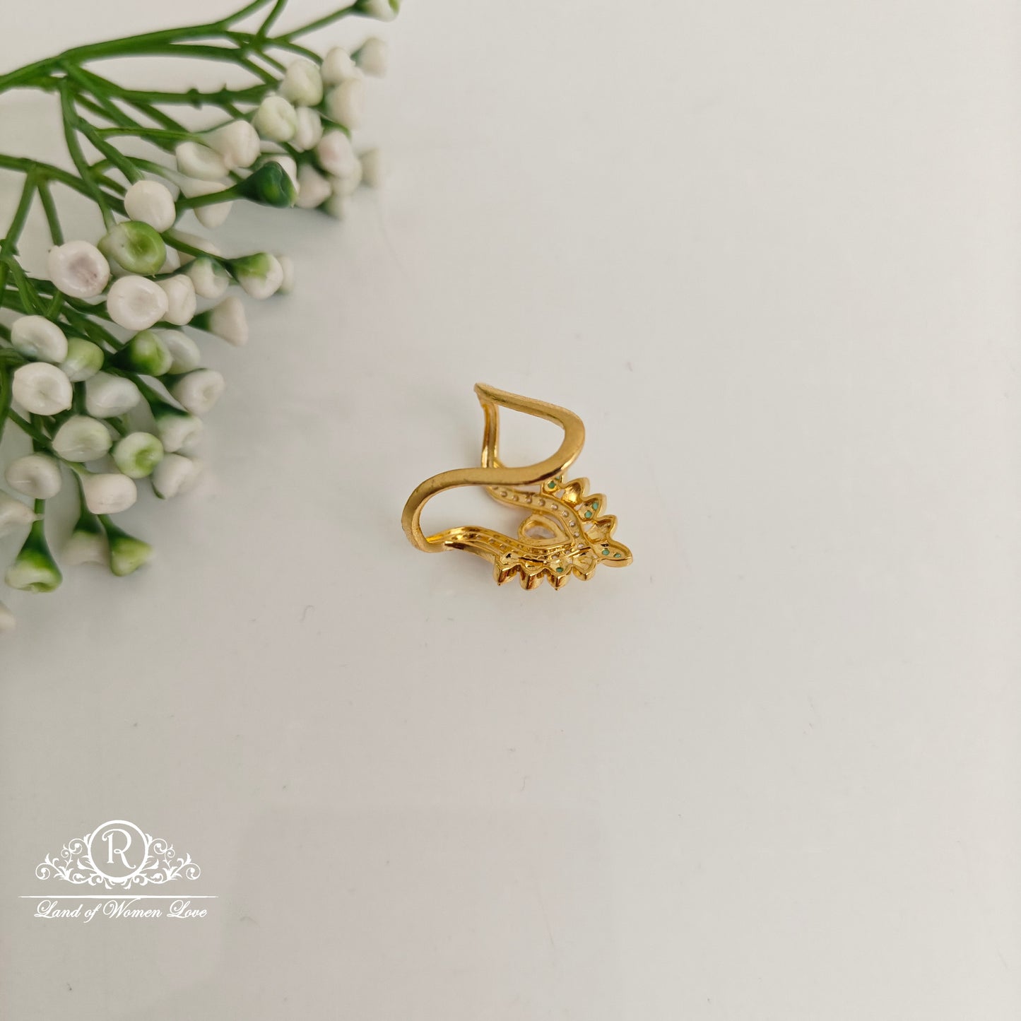 92.5 silver simple and Cute CZ- stones Vanki Ring -RCDS394