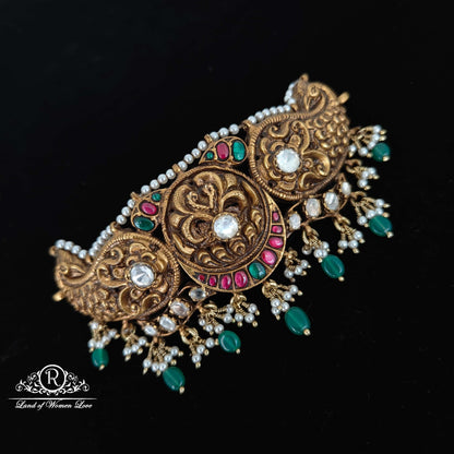 silver cz-gold polish chocker designs -rcm560 cz 92.5 silver ramala jewelry / ramala collections