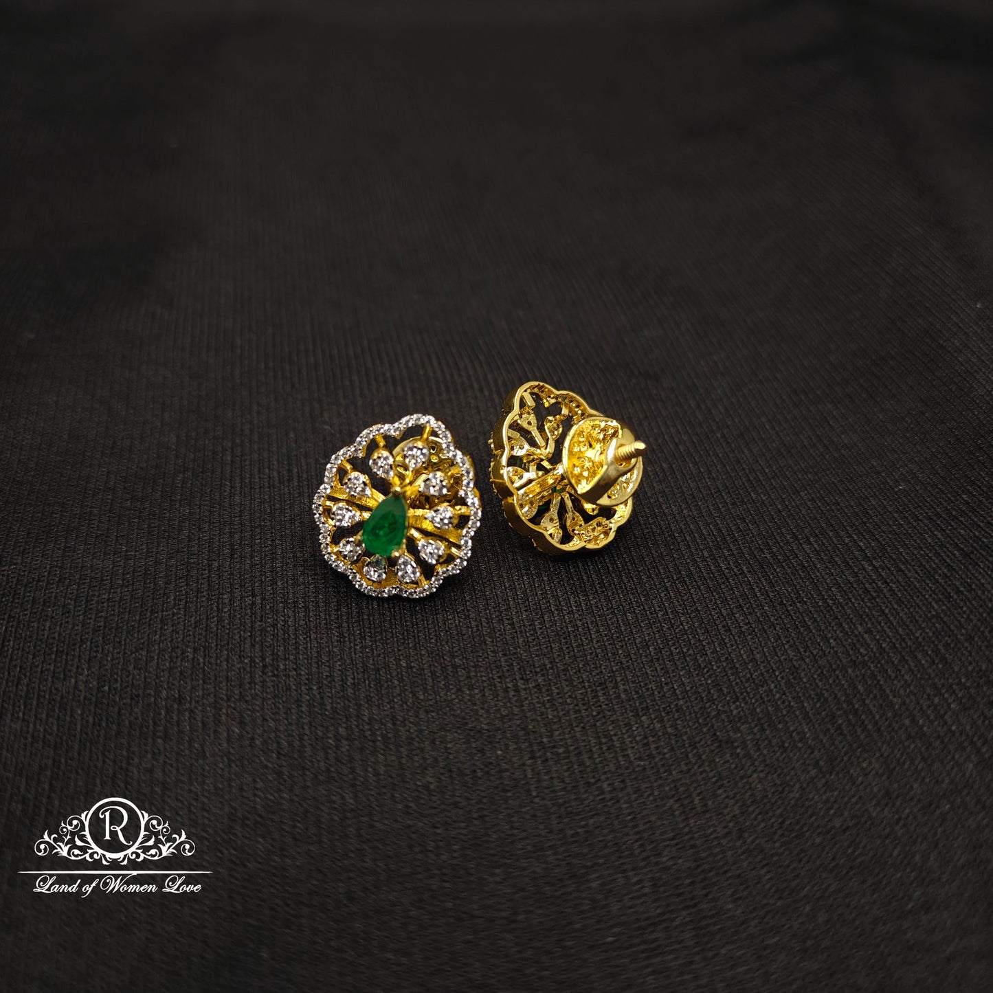 Diamond finishing Silver Necklace set-RCDS031