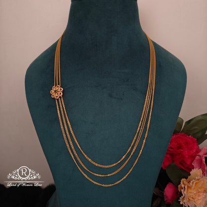 chain silver 3 lines chandraharam -rch886 92.5 silver ramala jewelry / ramala collections