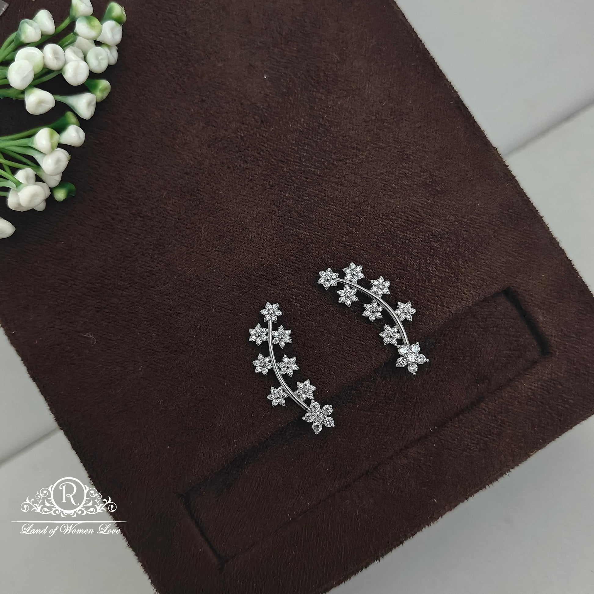 earrings silver ear cuffs-rchs50-2 cz 92.5 silver ramala jewelry / ramala collections