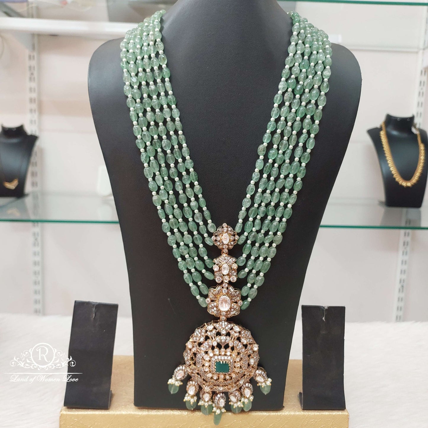 Silver Real Beads Rani Haram Victoria Locket-S791