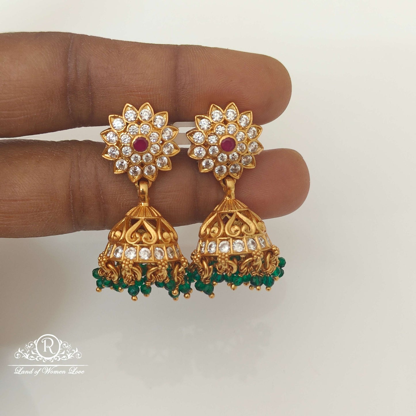 jhumka silver white stones design jhumkas-rccp136 92.5 silver ramala jewelry / ramala collections