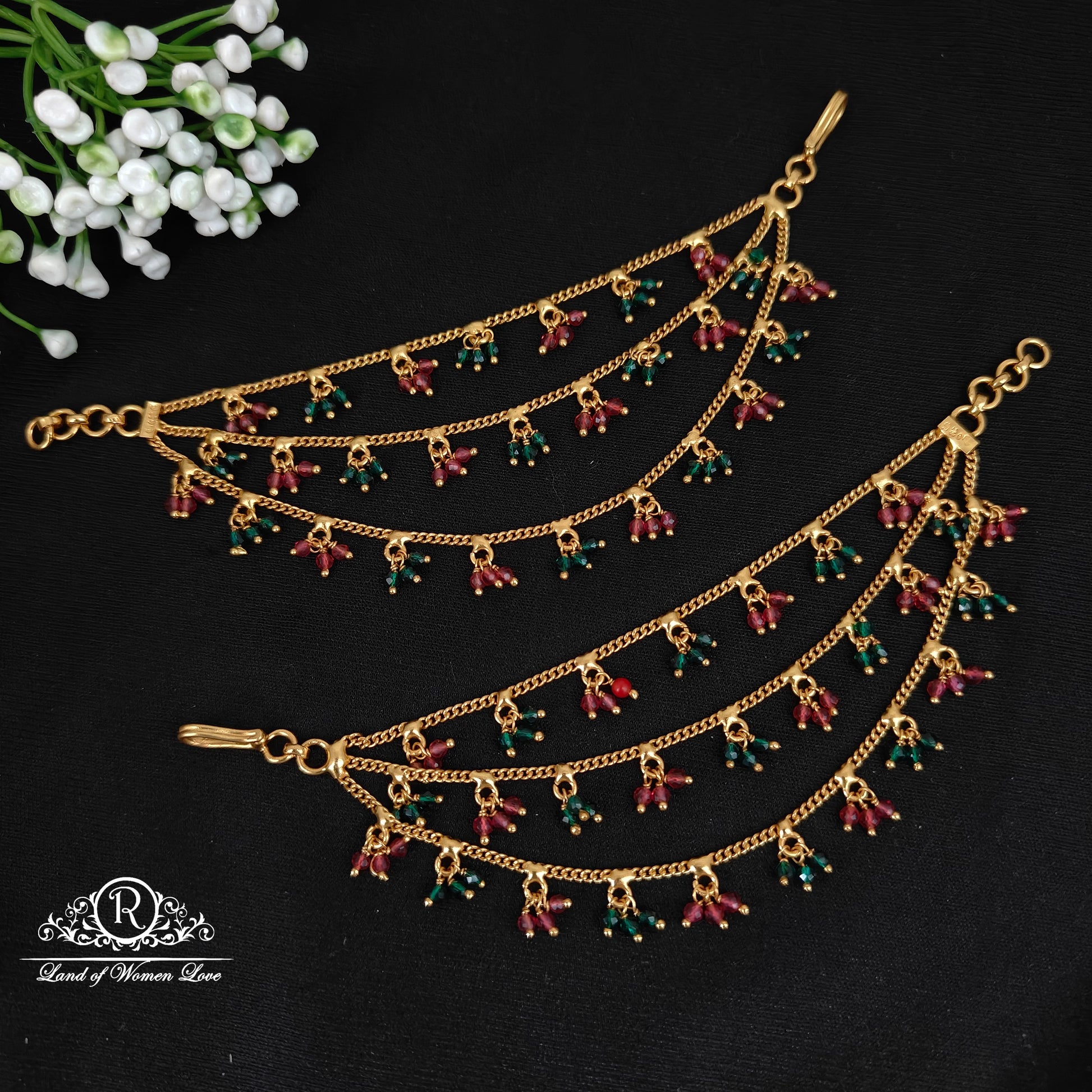 92.5 silver simple and cute ear chains - rcbg039 92.5 silver ramala jewelry / ramala collections