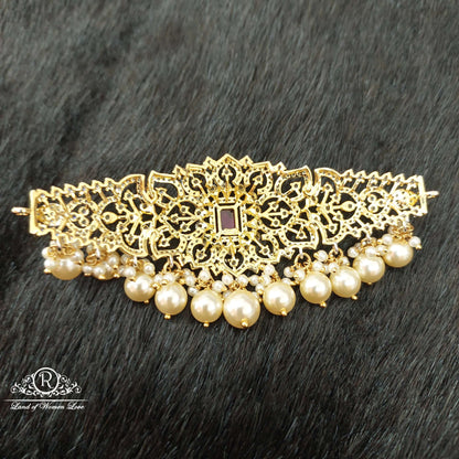 Silver CZ-White Stones Chocker-D065