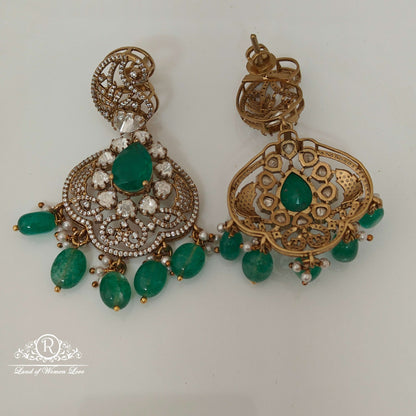 Silver Victorian Moissanite Design Earrings-RCZ35