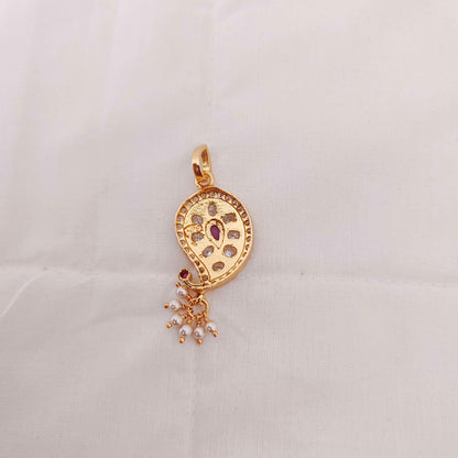 Silver CZ-gold polish pendants -RCJR297