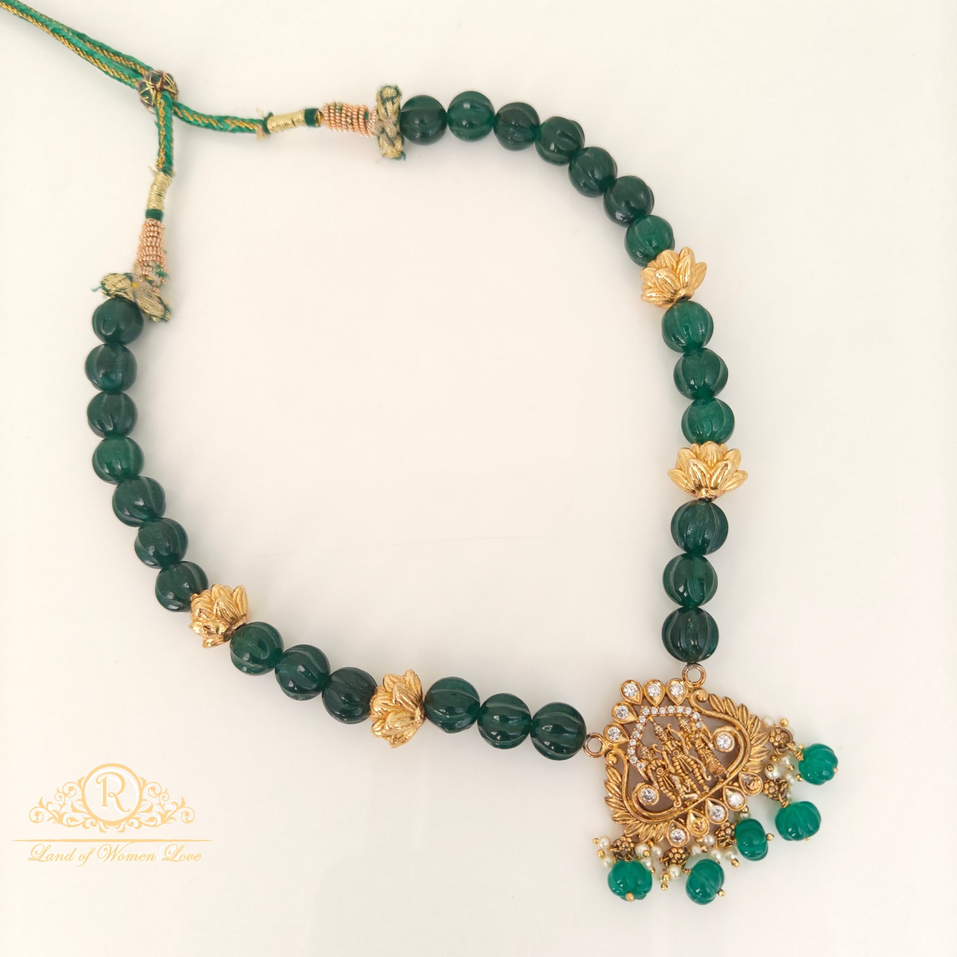 ram parivar design pumpkin beads mala-rch306 92.5 silver ramala jewelry / ramala collections