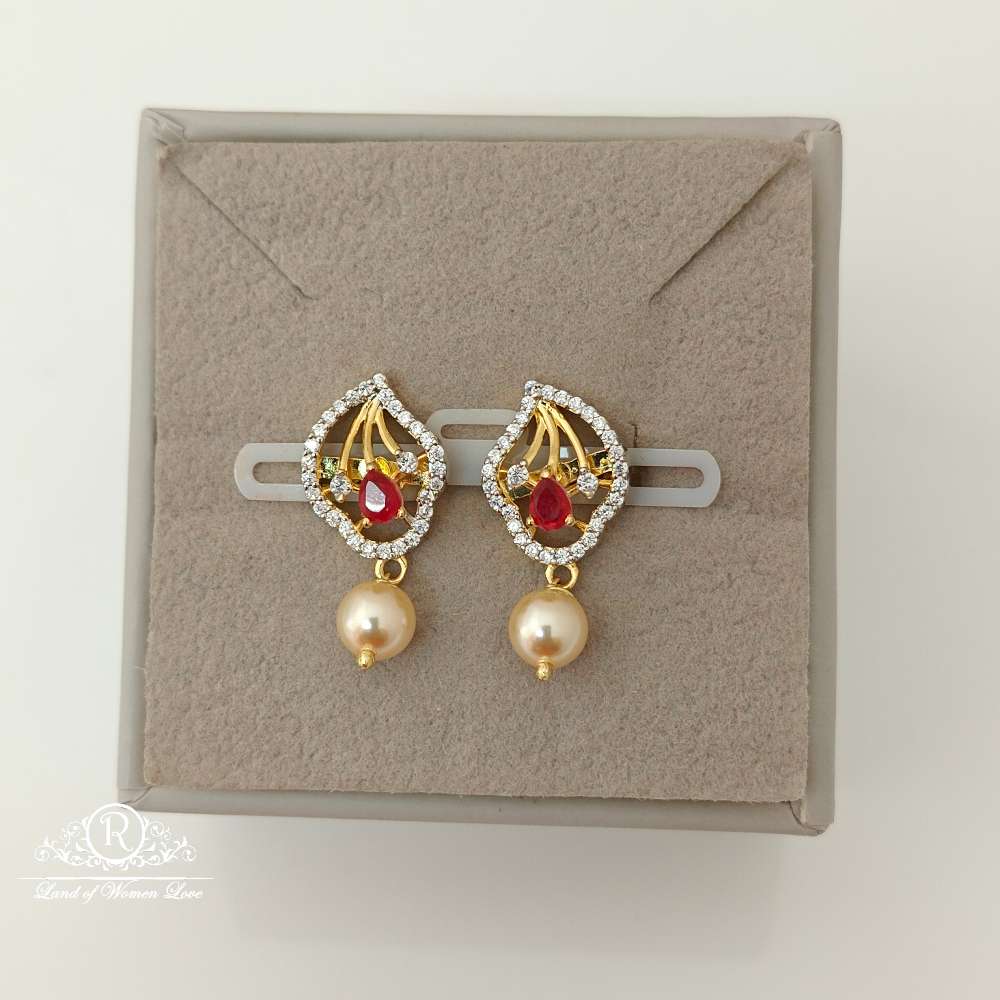 earrings silver diamond replica design cz-stones earrings-rccp102 cz 92.5 silver ramala jewelry / ramala collections