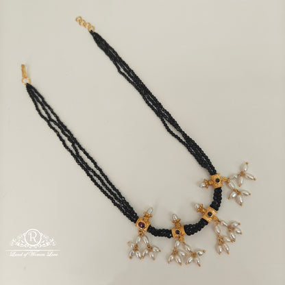 92.5 silver 3 lines crystals black beads-rch857 92.5 silver ramala jewelry / ramala collections