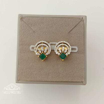 stud silver diamond replica design cz-stones earrings-rccp82 cz 92.5 silver ramala jewelry / ramala collections