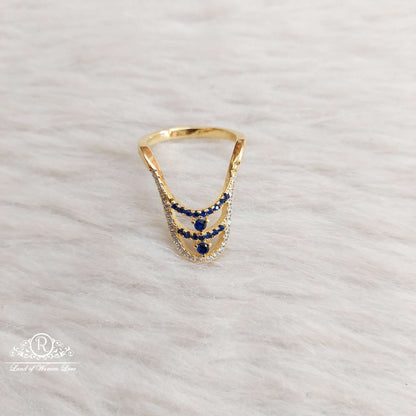 ring silver blue stones finger ring-sa128 92.5 silver ramala jewelry / ramala collections