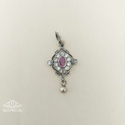 silver small white stones locket-m307 92.5 silver ramala jewelry / ramala collections