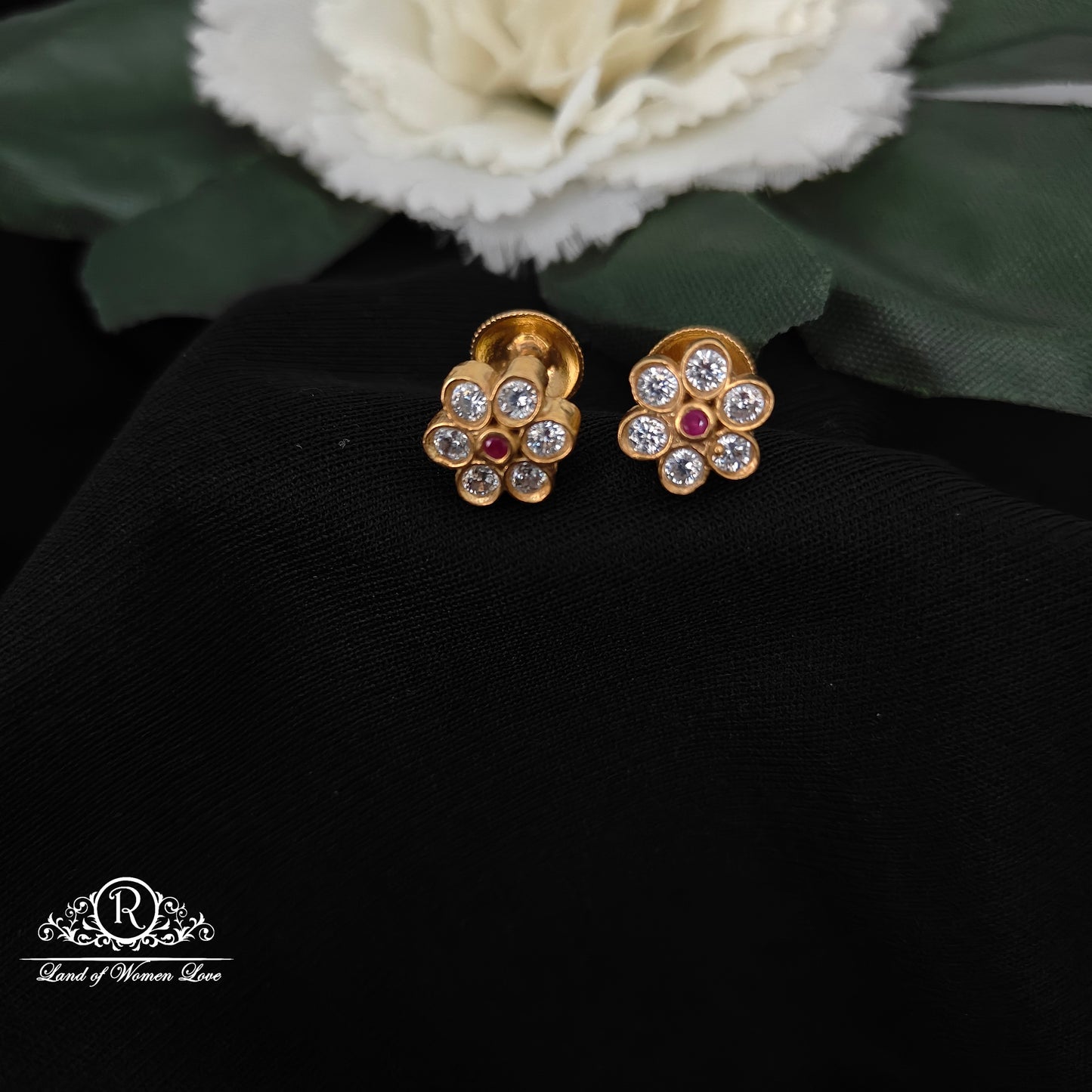 Silver Small Stud Earrings-SA349-1