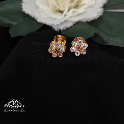 Silver Small Stud Earrings-SA349-1