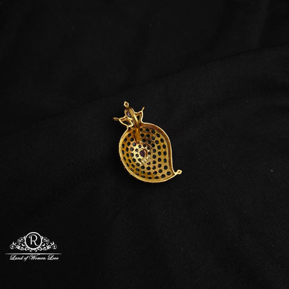 92.5 Silver Mango design Green and Ruby Pendant-RCM1153