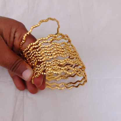 Silver base gold polish bangles-RCK139