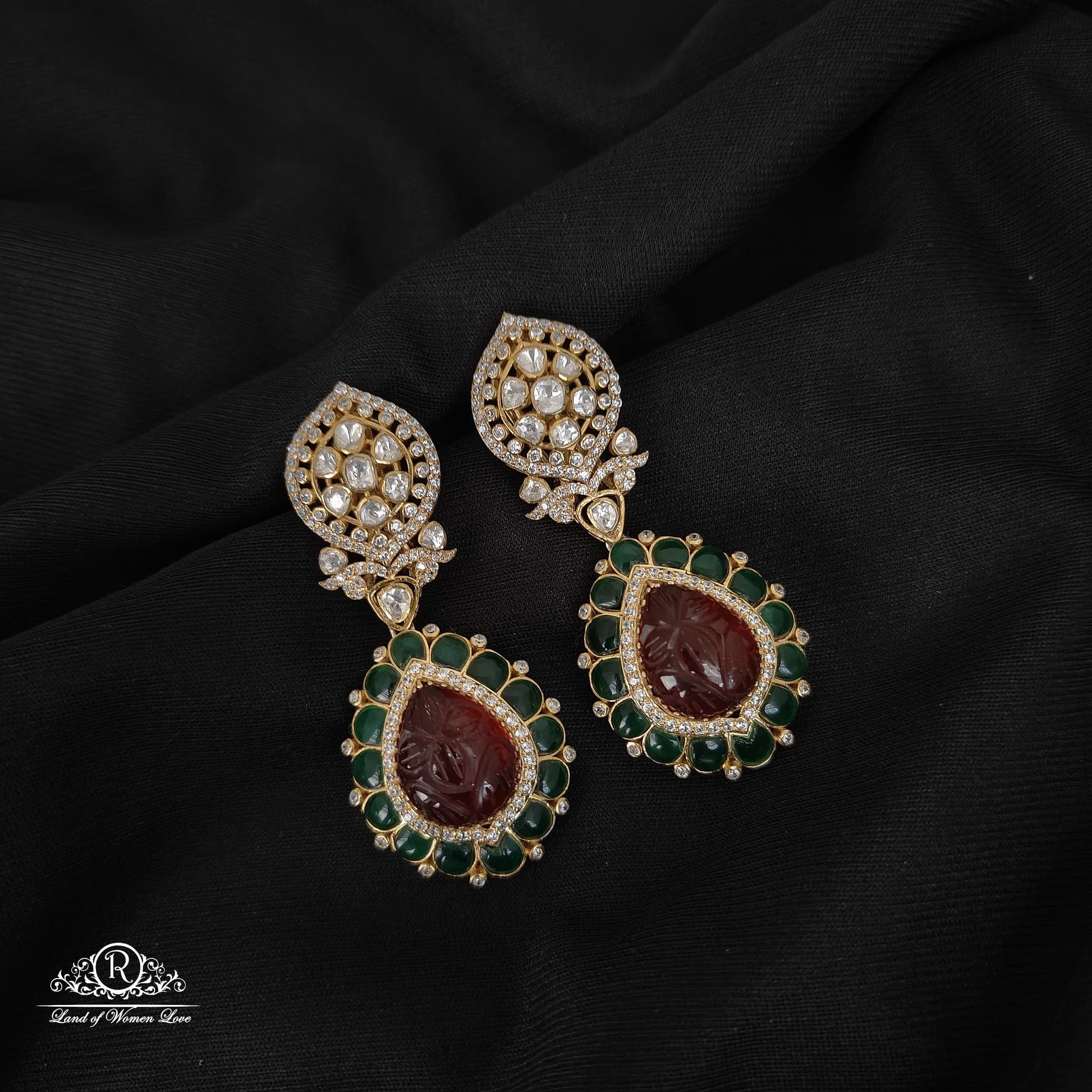 drop silver moissanite earrings -rckk6 moissanite 92.5 silver ramala jewelry / ramala collections