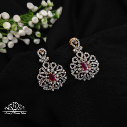 earrings silver diamond finishing earrings-rcm299 92.5 silver ramala jewelry / ramala collections