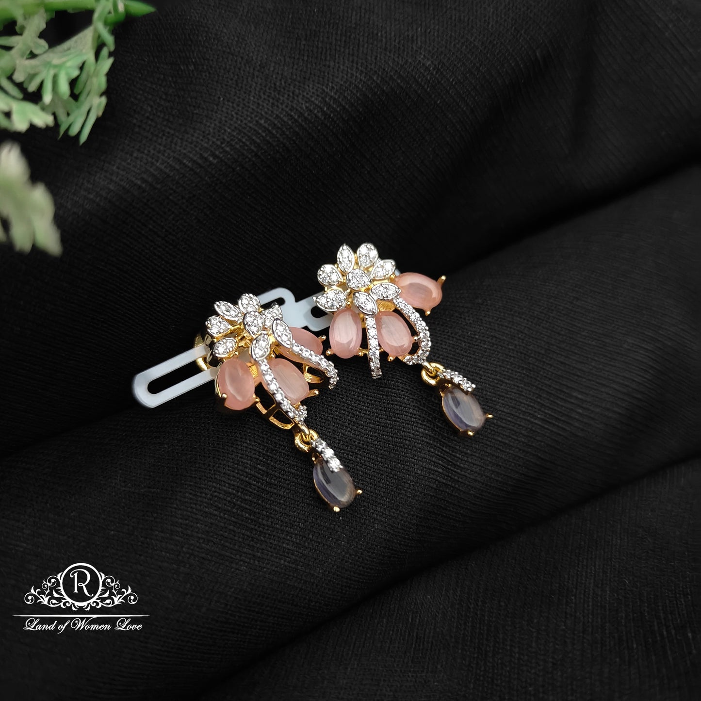 earrings silver cz- stone earrings cz 92.5 silver ramala jewelry / ramala collections