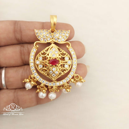 Silver CZ-Stones Double Side Locket-M123