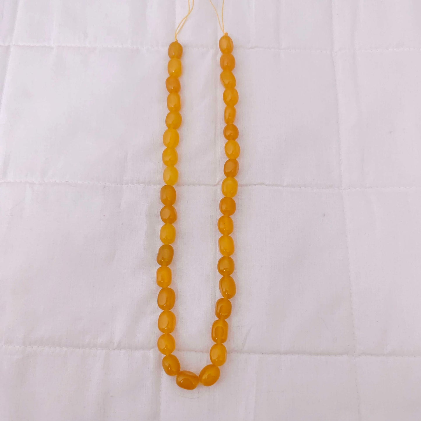 Tumbled yellow gemstone plain hand polished tumble beads-RCMJ12