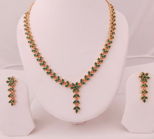 earrings silver cz-gold polish set wise necklace beautiful design -rcg060 cz 92.5 silver ramala jewelry / ramala collections