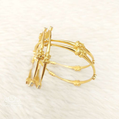 Silver White Stones Lakshmi Devi Bangles-C153