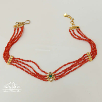 silver coral beads design chocker-rch571 coral 92.5 silver ramala jewelry / ramala collections