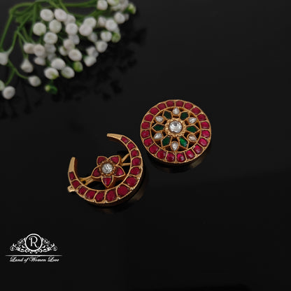 silver kundan hair pin suryavanka chandravanka design -rcpk015 kundan 92.5 silver ramala jewelry / ramala collections