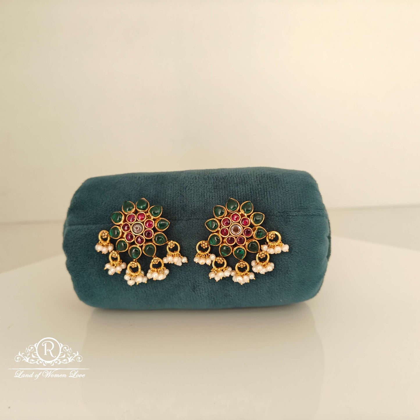 Flower design Kundans Earrings-RCH263