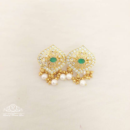 Silver CZ- White Stones Earrings-M138