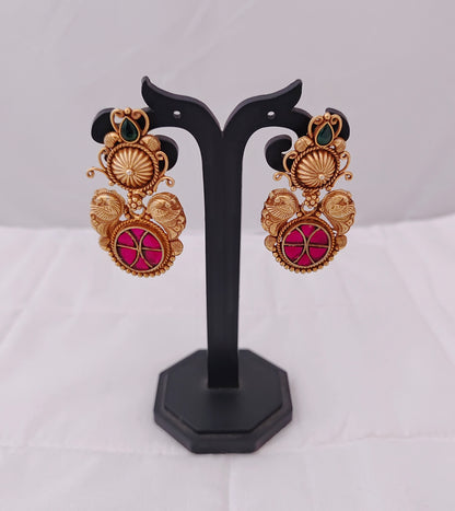 earrings silver base gold polish earrings -rcp035 92.5 silver ramala jewelry / ramala collections
