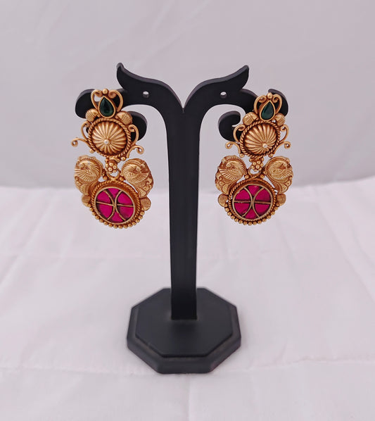 earrings silver base gold polish earrings -rcp035 92.5 silver ramala jewelry / ramala collections