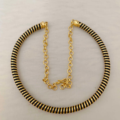 necklace silver black theard kante designs-rcd274 92.5 silver ramala jewelry / ramala collections