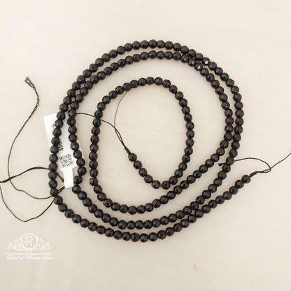 4mm black zaid round beads-mj10-3 92.5 silver ramala jewelry / ramala collections