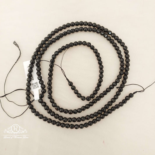 4mm black zaid round beads-mj10-3 92.5 silver ramala jewelry / ramala collections