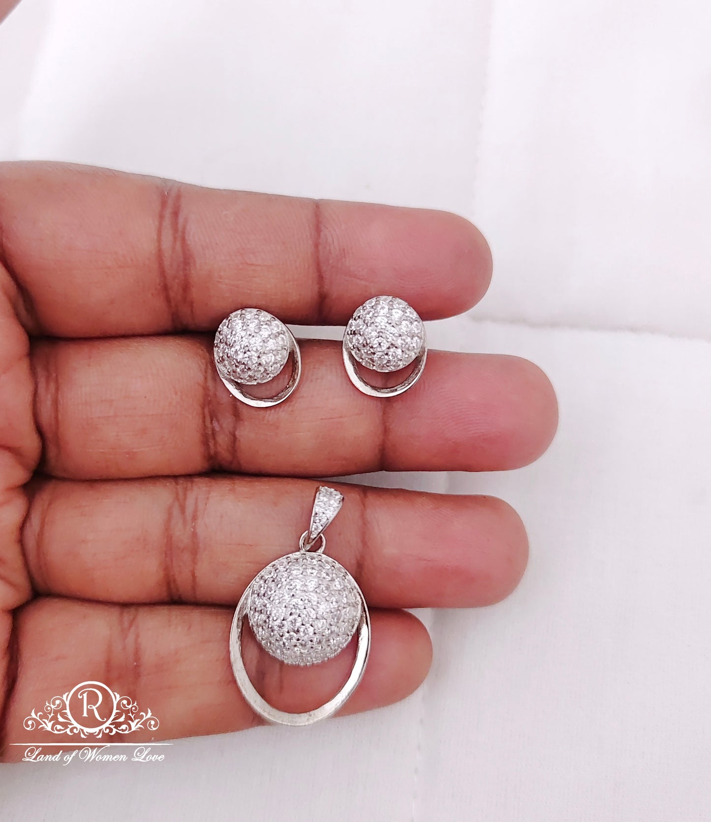 earrings silver cz- stones earrings designs -rcg021 cz 92.5 silver ramala jewelry / ramala collections