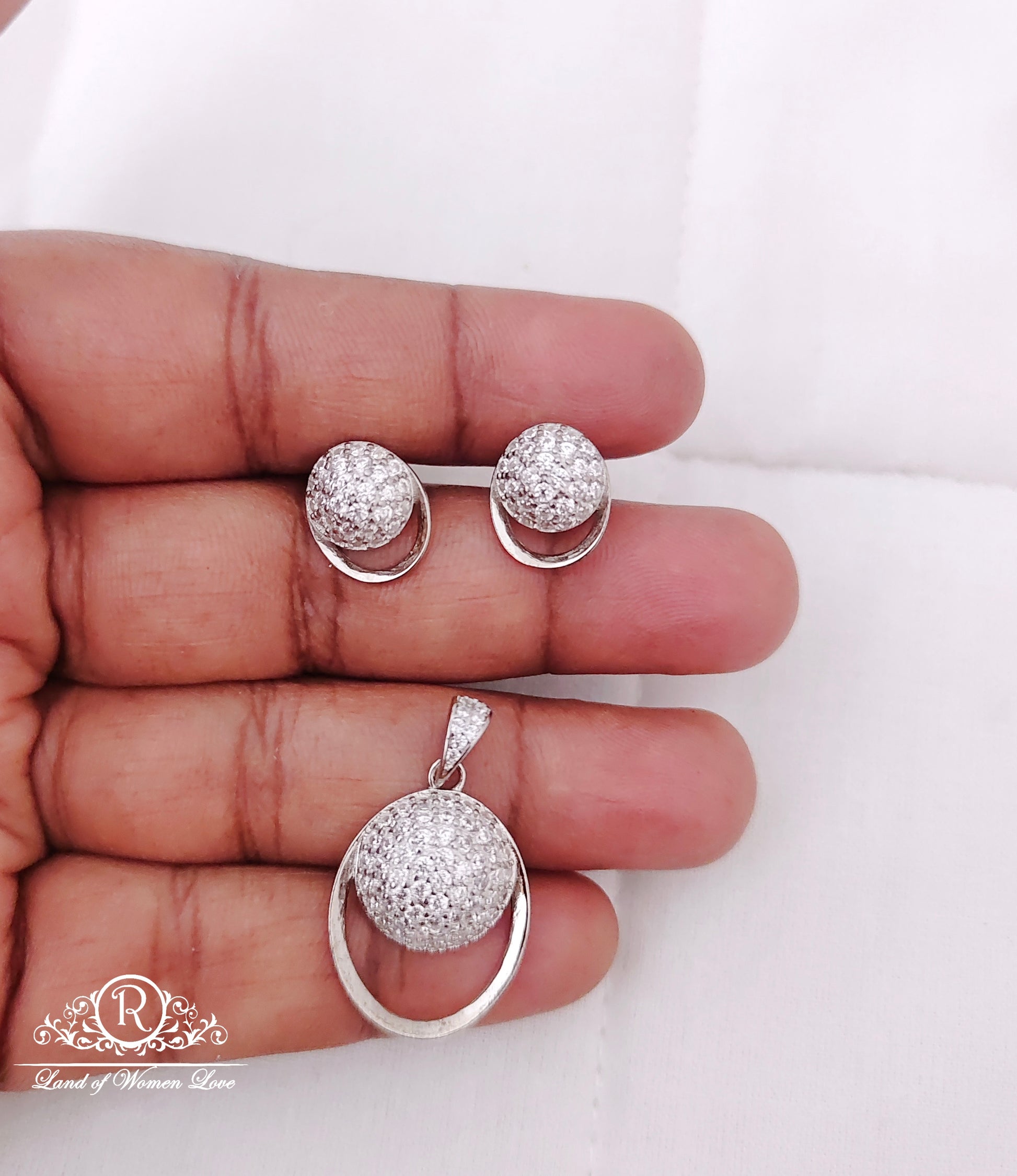 earrings silver cz- stones earrings designs -rcg021 cz 92.5 silver ramala jewelry / ramala collections