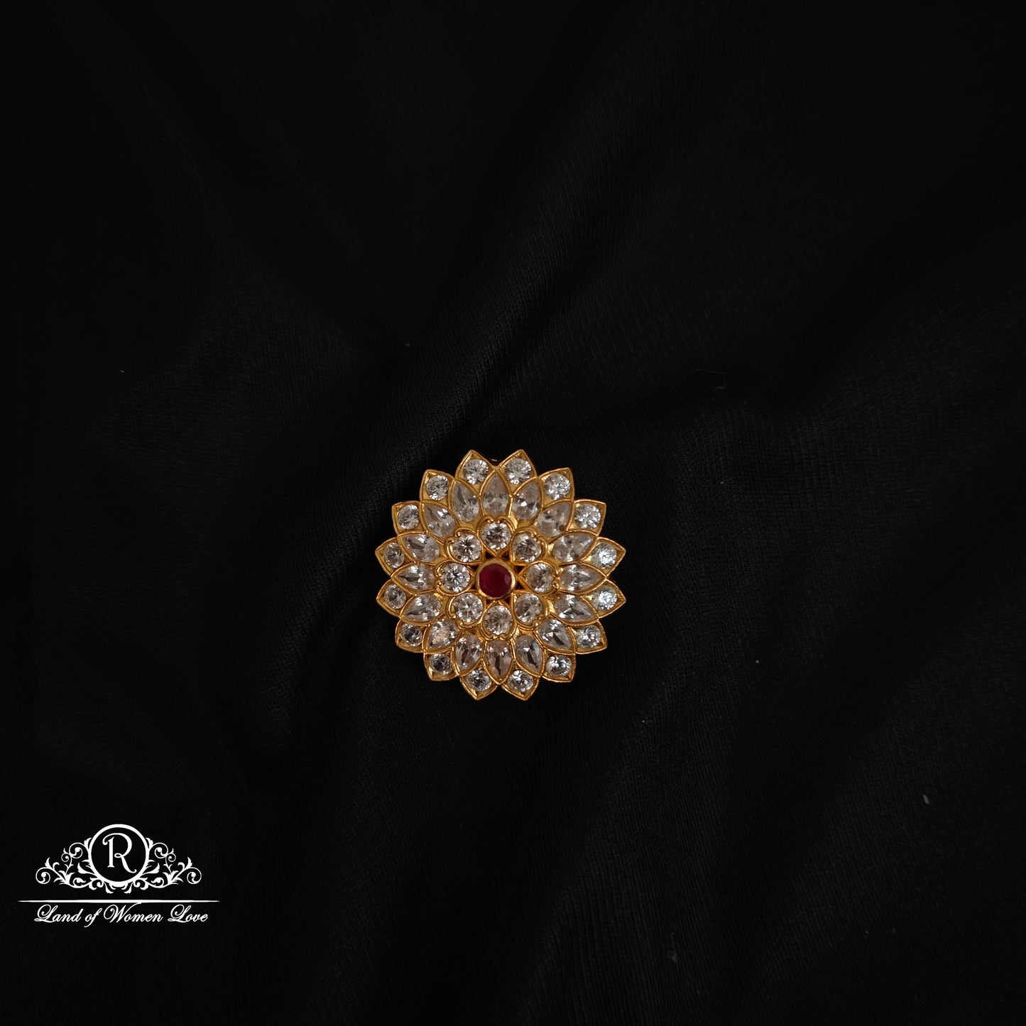 pendant 92.5 silver flower design cz-'s pendant -rccp353 cz 92.5 silver ramala jewelry / ramala collections