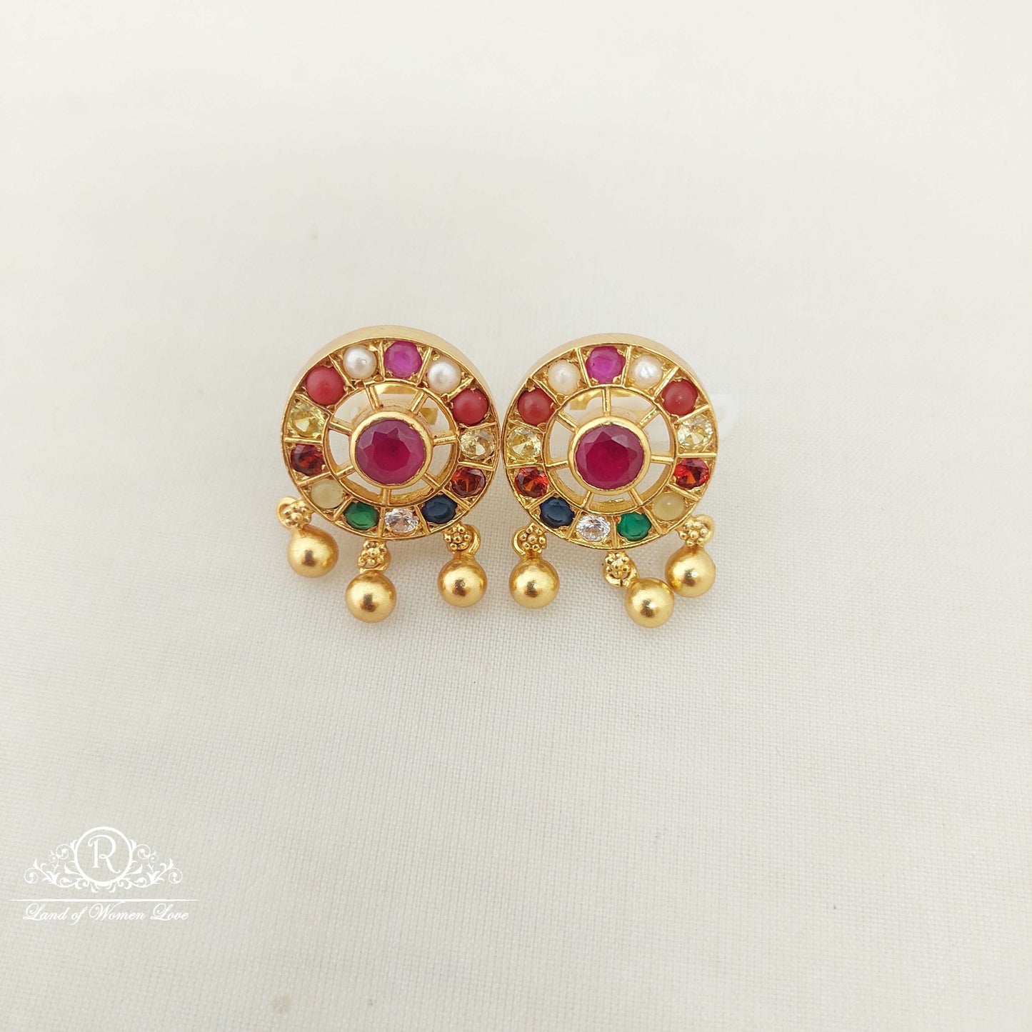 earrings silver navaratna stones earrings-c211 navaratna 92.5 silver ramala jewelry / ramala collections